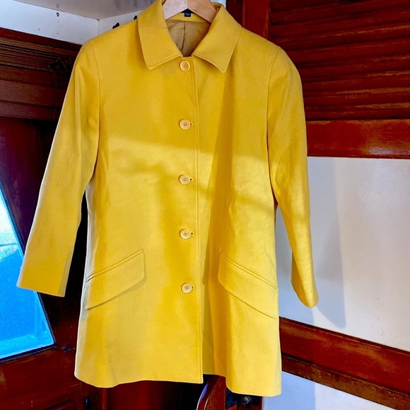 Theory Juleen/Ivona yellow button down, business casual coat size small … - Picture 3 of 8